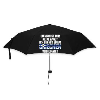 Du machst mir Keine Angst ich bin mit einem Griech - Regenschirm (klein) - Schwarz - Vorne