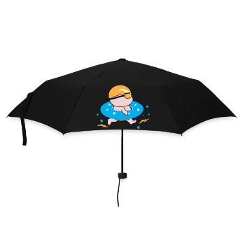 Glücklicher Junge genießt das Schwimmen - Regenschirm (klein) - Schwarz - Vorne