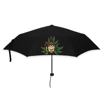 Plantesta Logo und Maskottchen - Regenschirm (klein) - Schwarz - Vorne