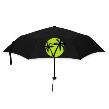 palme silhouette kreis 1 - Regenschirm (klein) - Schwarz - Vorne
