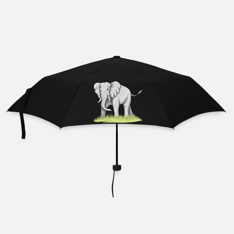Elefant - Regenschirm (klein) - Schwarz