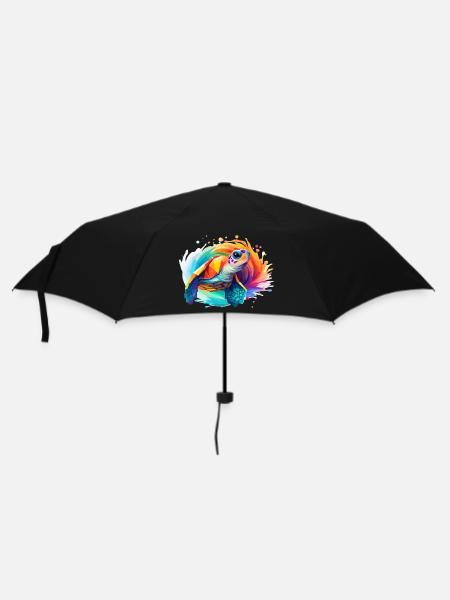 Meeresschildkröten Design - Regenschirm (klein) - Schwarz