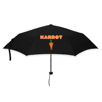 Möhre Karotte Gemüse - Regenschirm (klein) - Schwarz - Vorne