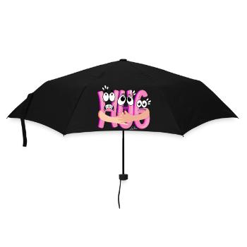 Pink Cartoon Kuscheln - Humorvoll - Regenschirm (klein) - Schwarz - Vorne