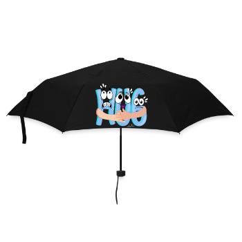 Blue Cartoon Cuddle - Humorous - Umbrella (small) - black - Front