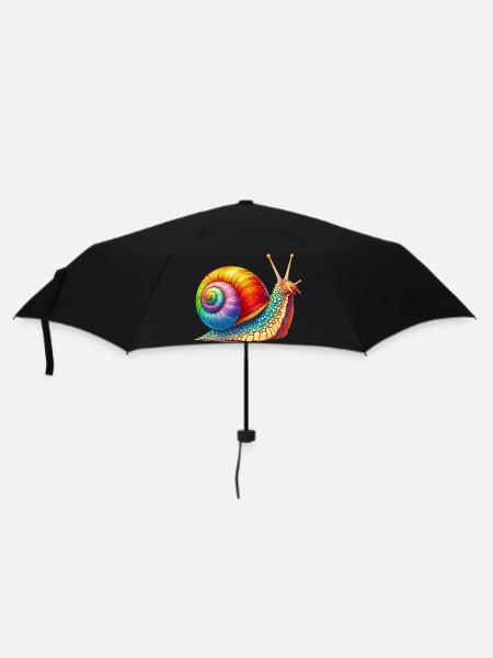 Schnecke - Regenschirm (klein) - Schwarz