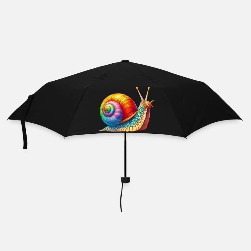 Schnecke - Regenschirm (klein) - Schwarz