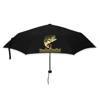 fisch, fisch, angeln, see, meer, angeln, fauna, exotisch - Regenschirm (klein) - Schwarz - Vorne