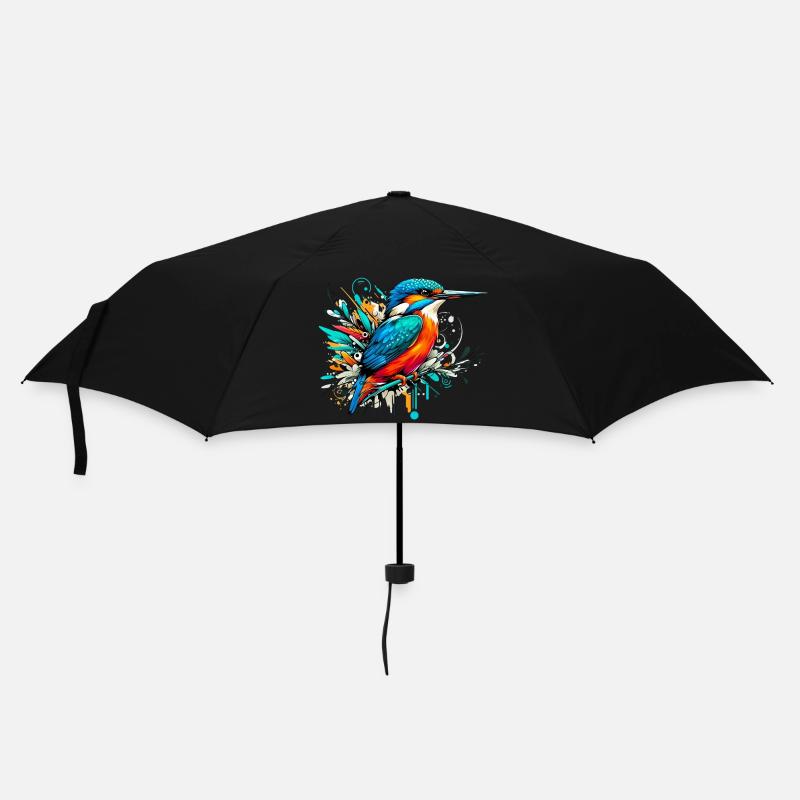 Eisvogel - Regenschirm (klein) - Schwarz