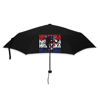 Hrvatska Kroatien Fußball - Regenschirm (klein) - Schwarz - Vorne