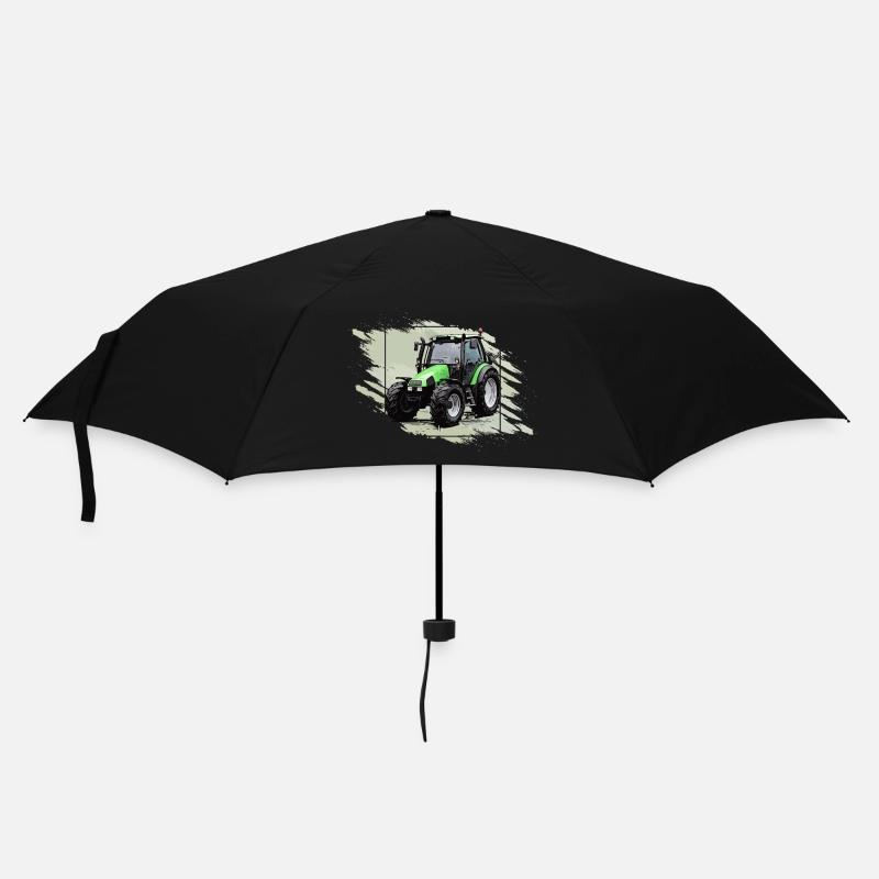 Petit tracteur vert - Parapluie standard - noir