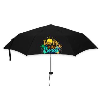 Sunset Beach Vacation Graphic - Umbrella (small) - black - Front