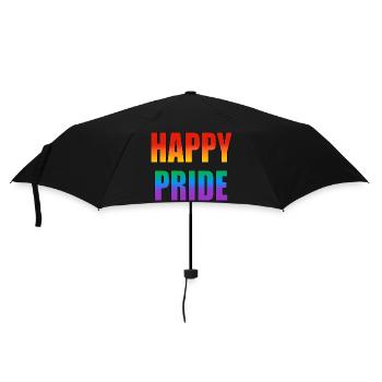 Texte arc-en-ciel Happy Pride - Parapluie standard - noir - Devant