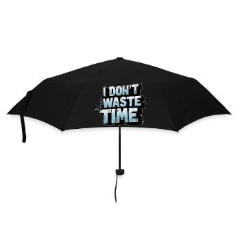 Ich verschwende keine Zeit - Regenschirm (klein) - Schwarz - Vorne