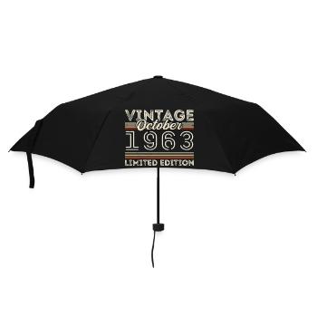 Oktober 1963 Geburtstag October 1963 Birthday Gift - Umbrella (small) - black - Front