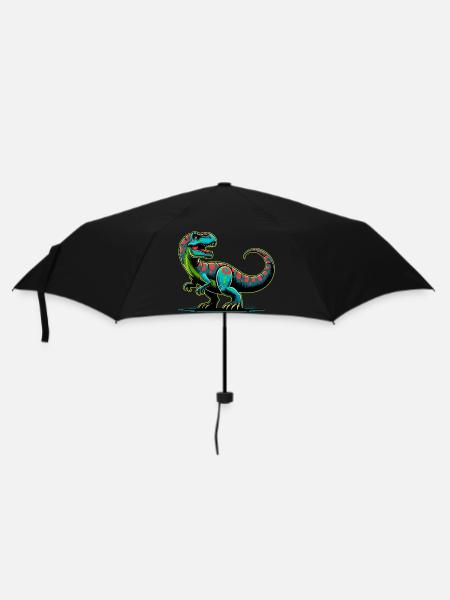 Dinosaurier - Regenschirm (klein) - Schwarz