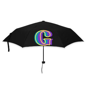 Mehrfarbiger Buchstabe g – originelle Geschenkidee - Regenschirm (klein) - Schwarz - Vorne