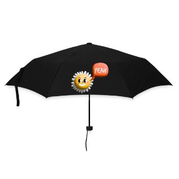 sonne yeah 3d - Regenschirm (klein) - Schwarz - Vorne