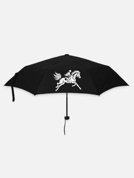 Rider and horse - Umbrella (small) - black