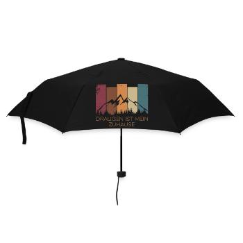 L’extérieur, c’est ma maison – amoureux de la nature Randonnée - Parapluie standard - noir - Devant