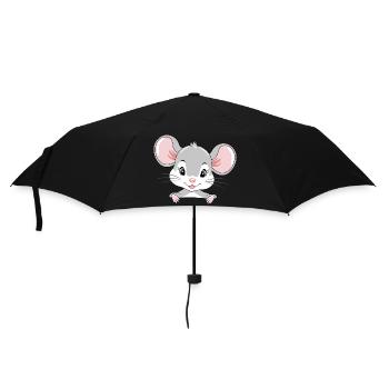 Mignon bébé souris qui regarde - Parapluie standard - noir - Devant