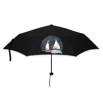Segelboot - Regenschirm (klein) - Schwarz - Vorne
