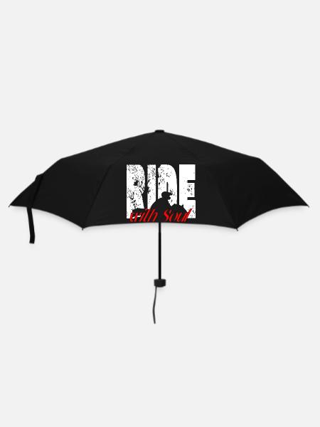 Für Biker - RideWithSoul - Regenschirm (klein) - Schwarz