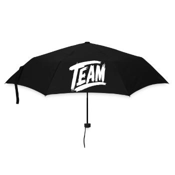 Team Schriftzug - Regenschirm (klein) - Schwarz - Vorne