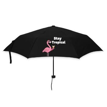 Stay Tropical Flamingo Motif - Umbrella (small) - black - Front