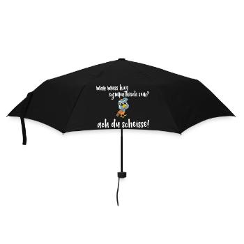 Frecher Vogel Spruch - man muss sympatisch sein? - Regenschirm (klein) - Schwarz - Vorne