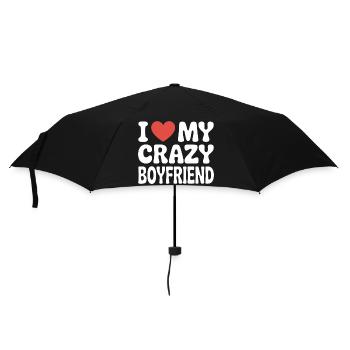 I love my crazy boyfriend Liebe meinen Freund - Regenschirm (klein) - Schwarz - Vorne