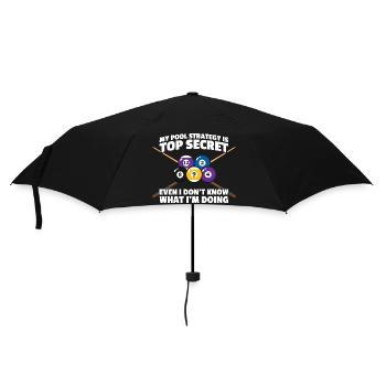 My pool strategy lustiges Billard Billardspieler - Regenschirm (klein) - Schwarz - Vorne