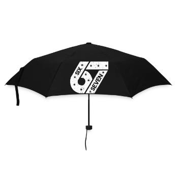 Six Seven 67 Vintage College Number Meme - Umbrella (small) - black - Front