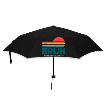 Bruh Sunset Retro Meme Design - Umbrella (small) - black - Front