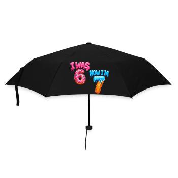 7th Birthday Boy 7 Years Old, I Was 6 Now In 7 - Umbrella (small) - black - Front