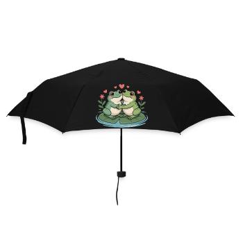 Couple grenouilles pour la Saint-Valentin - Parapluie standard - noir - Devant