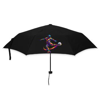 Fußballspieler Geschenk Fußball Kinderjunge - Regenschirm (klein) - Schwarz - Vorne