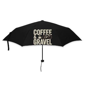 Coffee & Gravel – Gravel Bike Lifestyle Shirt - Umbrella (small) - black - Front
