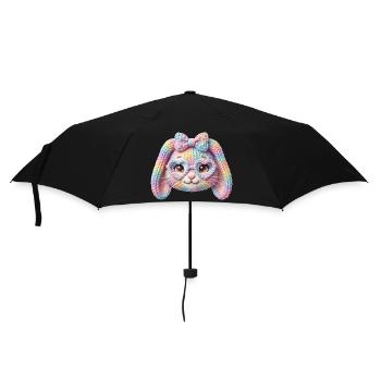 Hase Herzbrille Häschen Pastell Regenbogen Ostern - Regenschirm (klein) - Schwarz - Vorne
