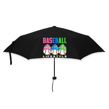 Baseball Lifestyle Cupcakes Sweet - Umbrella (small) - black - Front