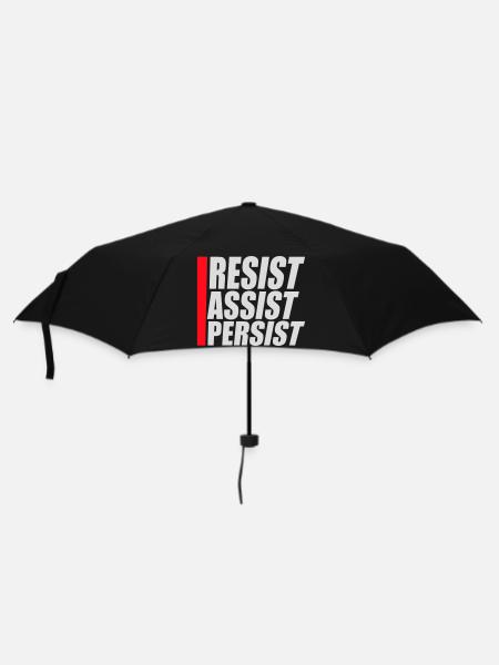 Resist Assist Persist Aktivismus Motivation Logo - Regenschirm (klein) - Schwarz