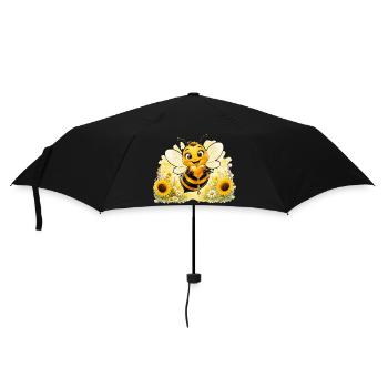 Biene Honig Imker Honigwabe Blumen Wiese Insekt - Regenschirm (klein) - Schwarz - Vorne
