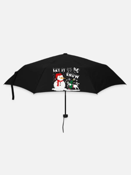 Schneemann lass es schneien - Regenschirm (klein) - Schwarz