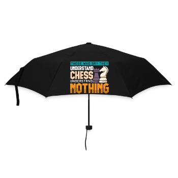 Chess Chess Player Chessboard - Umbrella (small) - black - Front