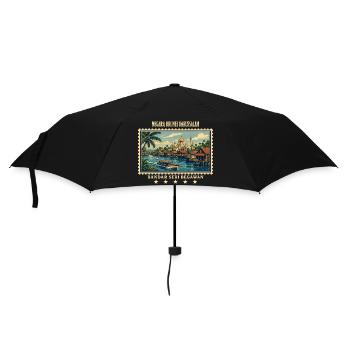 Brunei Bandar Seri Begawan Vintage Reisemarke - Regenschirm (klein) - Schwarz - Vorne