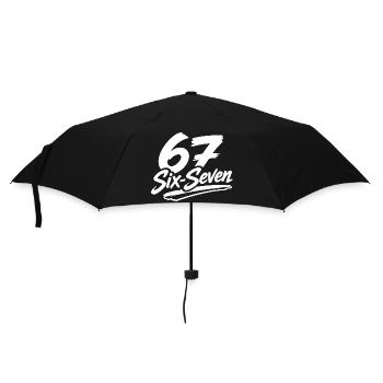 six seven | Number duo 6 and 7 | Cheerful Digits - Umbrella (small) - black - Front