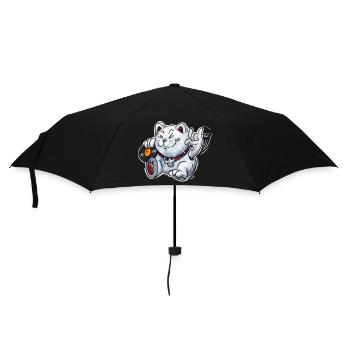Heavy Metal Maneki-Neko (Winkekatze) - Regenschirm (klein) - Schwarz - Vorne