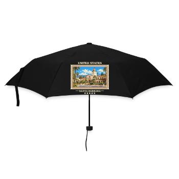 Vereinigte Staaten Santa Barbara Vintage Marke - Regenschirm (klein) - Schwarz - Vorne