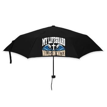 Mein Rettungsschwimmer geht auf dem Wasser, christlicher Jesus Fait - Regenschirm (klein) - Schwarz - Vorne