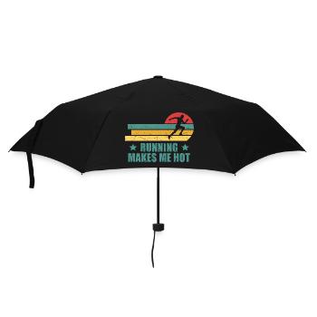Läufer Marathon Laufen macht mich heiß - Regenschirm (klein) - Schwarz - Vorne